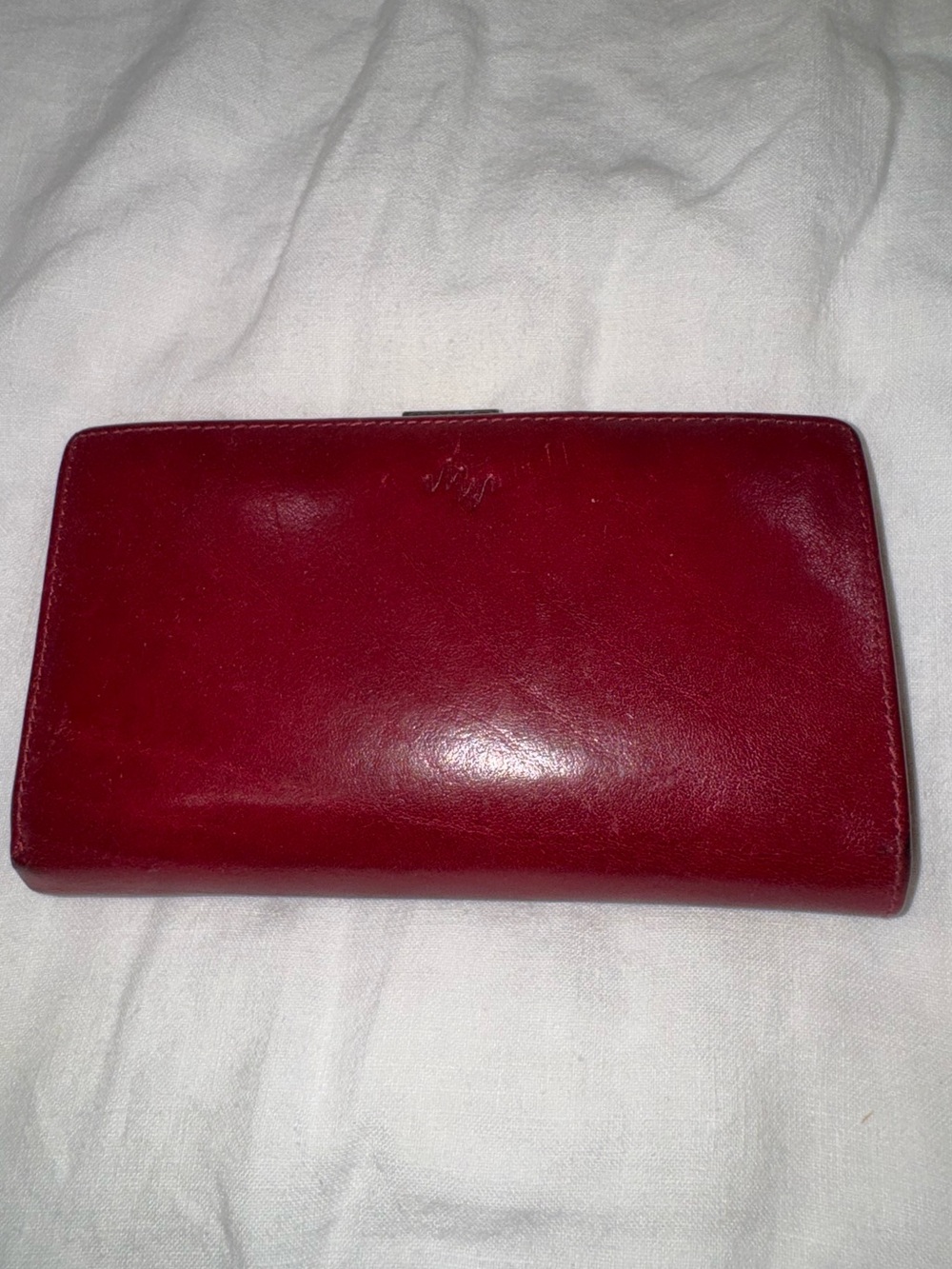 MONSAC Red Leather Wallet Purse